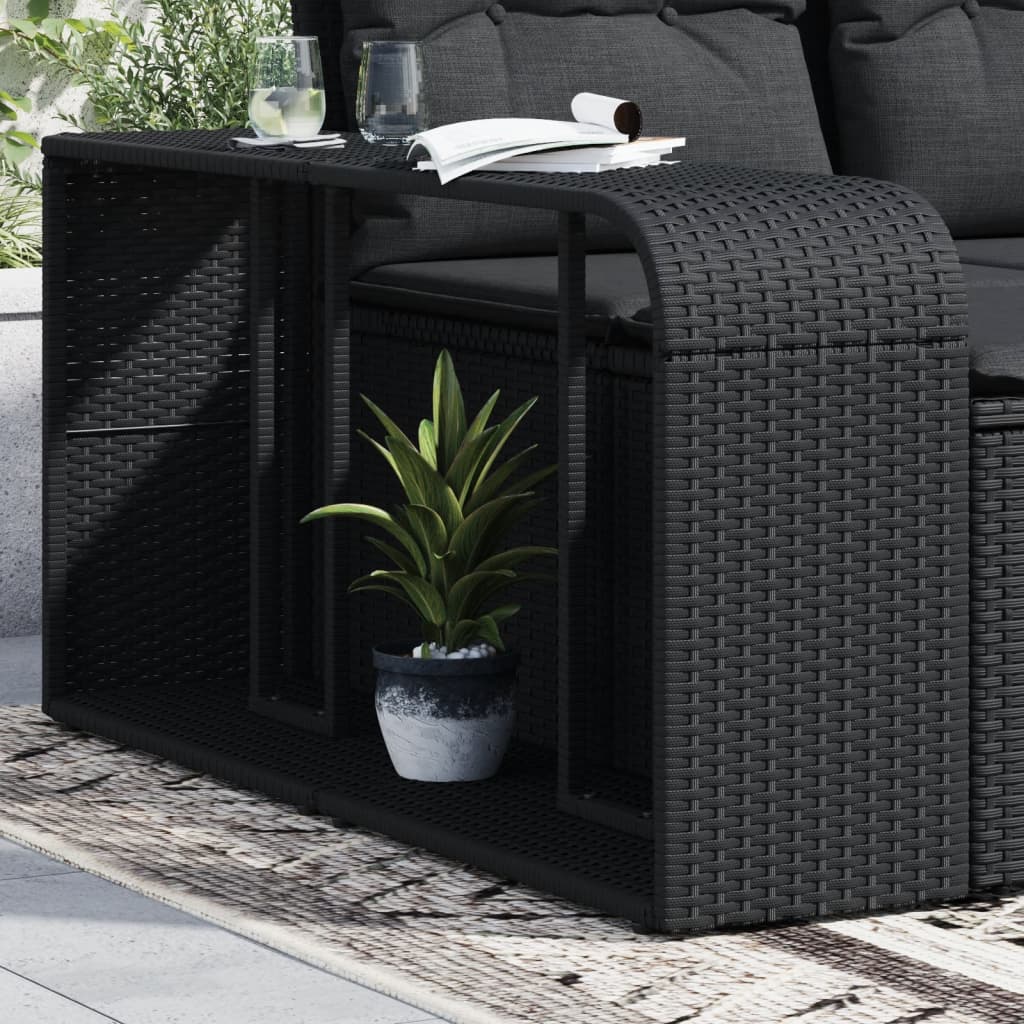 Scaffali Portaoggetti 2 pz in Polyrattan Nero 365981