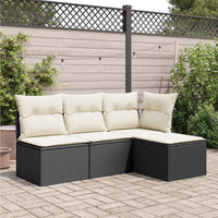 Sgabello Giardino con Cuscino Nero 55x55x37 cm in Polyrattancod mxl 111717