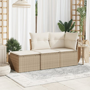 Sgabello Giardino con Cuscino Beige 55x55x37 cm in Polyrattancod mxl 111098