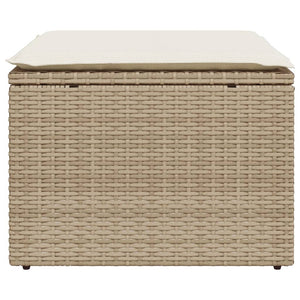 Sgabello Giardino con Cuscino Beige 55x55x37 cm in Polyrattan 366055