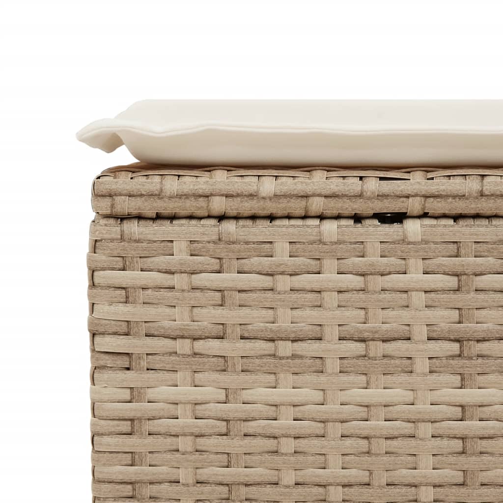 Sgabello Giardino con Cuscino Beige 55x55x37 cm in Polyrattan 366055