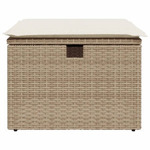 Sgabello Giardino con Cuscino Beige 55x55x37 cm in Polyrattan 366056