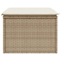 Sgabello Giardino con Cuscino Beige 55x55x37 cm in Polyrattan 366056