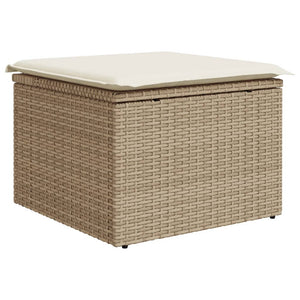 Sgabello Giardino con Cuscino Beige 55x55x37 cm in Polyrattancod mxl 111097