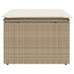 Sgabello Giardino con Cuscino Beige 55x55x37 cm in Polyrattan 366057