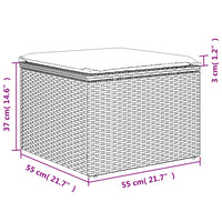 Sgabello Giardino con Cuscino Beige 55x55x37 cm in Polyrattan 366057