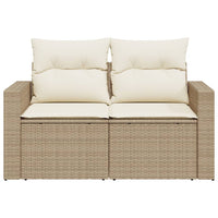 Divano da Giardino con Cuscini a 2 Posti Beige in Polyrattan 366060