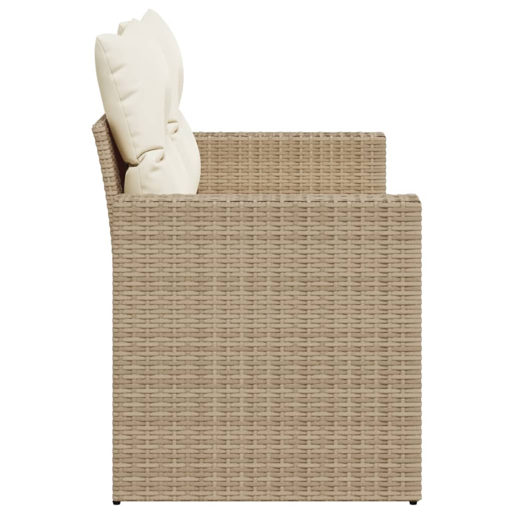 Divano da Giardino con Cuscini a 2 Posti Beige in Polyrattan 366060