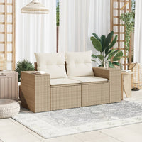 Divano da Giardino con Cuscini a 2 Posti Beige in Polyrattancod mxl 87096