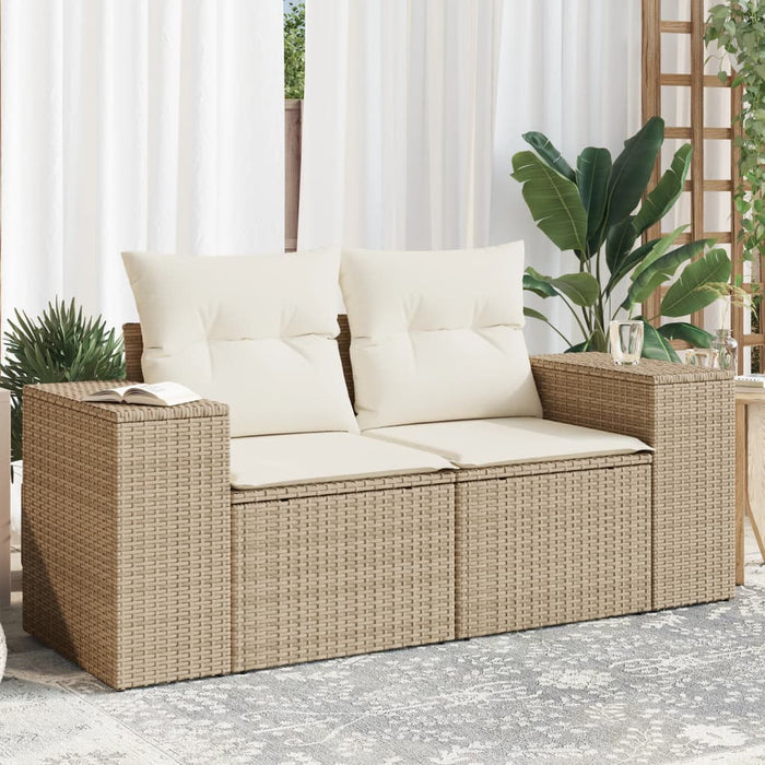 Divano da Giardino con Cuscini a 2 Posti Beige in Polyrattancod mxl 87096