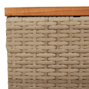 Tavolo da Giardino Beige 55x55x37 cm Polyrattan e Legno Acacia 366064