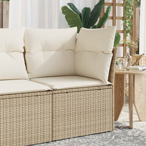 Divano Angolare da Giardino con Cuscini Beige in Polyrattancod mxl 111099