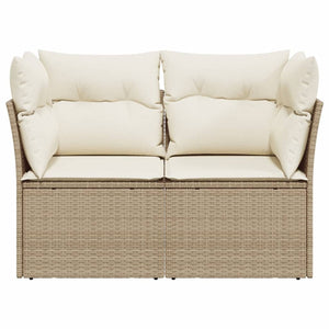 Divano da Giardino con Cuscini a 2 Posti Beige in Polyrattan 366075