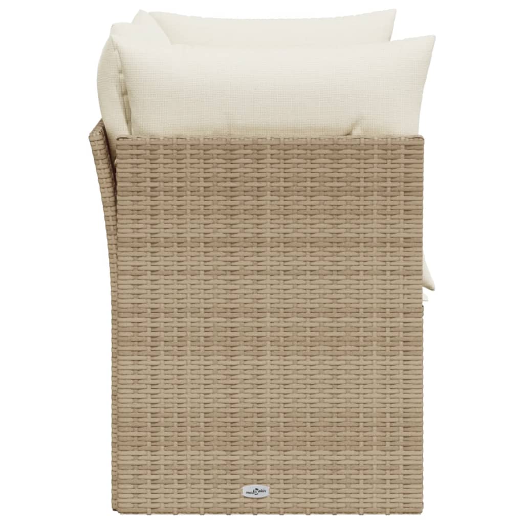 Divano da Giardino con Cuscini a 2 Posti Beige in Polyrattan 366075