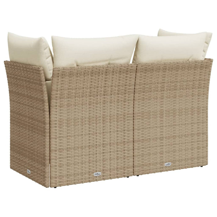 Divano da Giardino con Cuscini a 2 Posti Beige in Polyrattan 366075