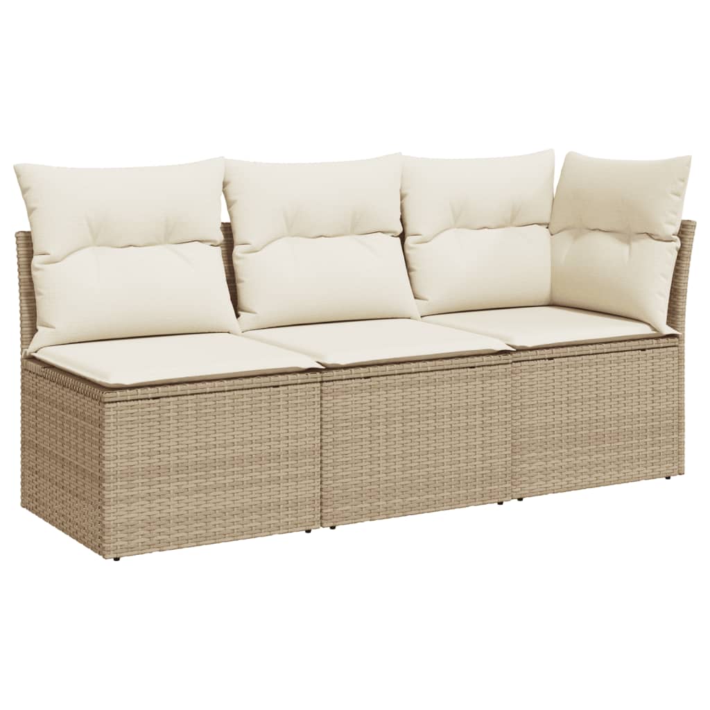 Divano da Giardino con Cuscini a 3 Posti Beige in Polyrattancod mxl 111237