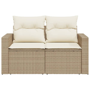 Divano da Giardino con Cuscini a 2 Posti Beige in Polyrattan 366078