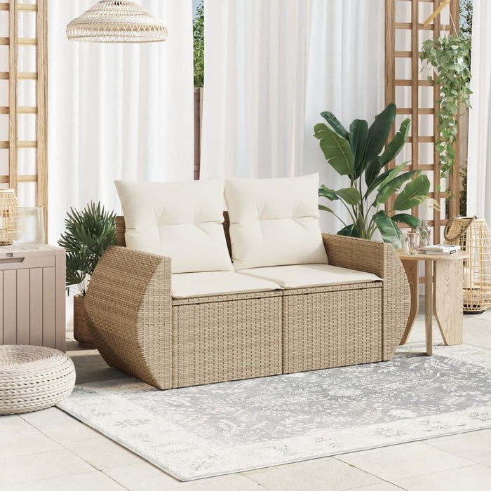 Divano da Giardino con Cuscini a 2 Posti Beige in Polyrattancod mxl 87097