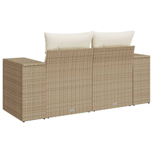 Divano da Giardino con Cuscini a 2 Posti Beige in Polyrattan 366081