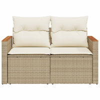 Divano da Giardino con Cuscini a 2 Posti Beige in Polyrattan 366082