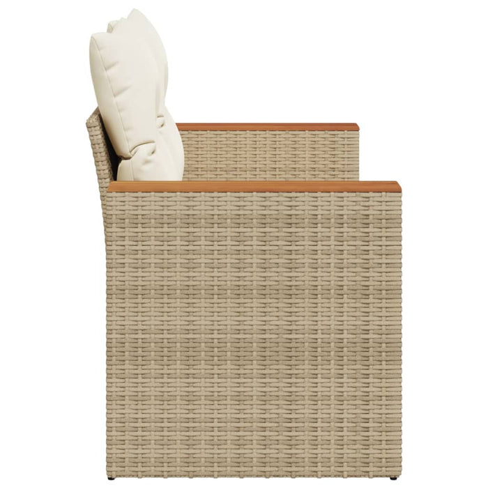 Divano da Giardino con Cuscini a 2 Posti Beige in Polyrattan 366082