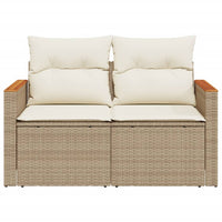 Divano da Giardino con Cuscini a 2 Posti Beige in Polyrattan 366083