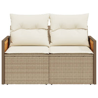 Divano da Giardino con Cuscini a 2 Posti Beige in Polyrattan 366084