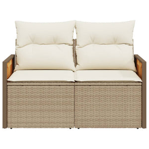 Divano da Giardino con Cuscini a 2 Posti Beige in Polyrattan 366084