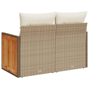 Divano da Giardino con Cuscini a 2 Posti Beige in Polyrattan 366084