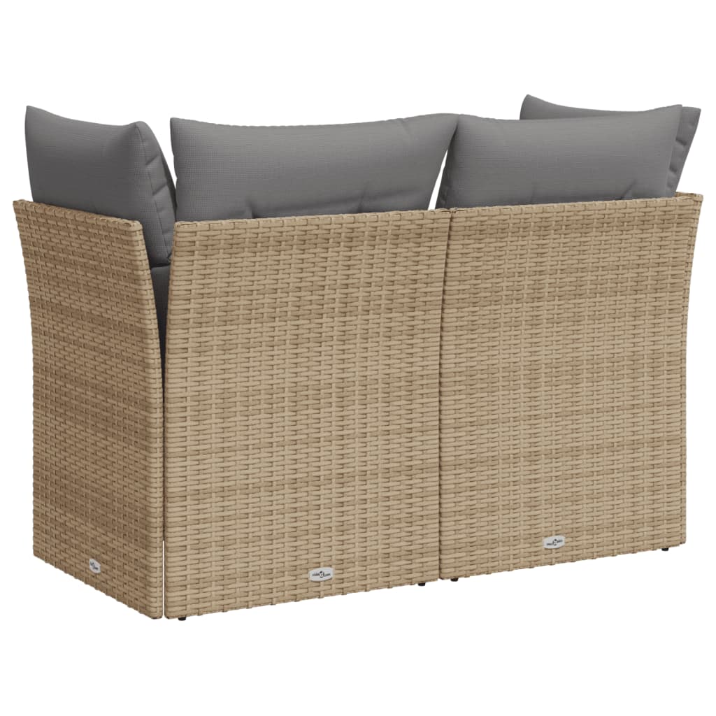 Divano da Giardino con Cuscini a 2 Posti Beige in Polyrattan 366087