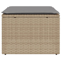 Sgabello Giardino con Cuscino Beige 55x55x37 cm in Polyrattan 366090