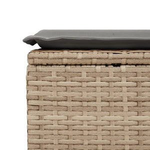 Sgabello Giardino con Cuscino Beige 55x55x37 cm in Polyrattan 366090