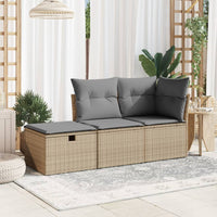 Sgabello Giardino con Cuscino Beige 55x55x37 cm in Polyrattan 366091