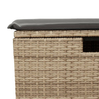 Sgabello Giardino con Cuscino Beige 55x55x37 cm in Polyrattan 366091