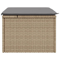 Sgabello Giardino con Cuscino Beige 55x55x37 cm in Polyrattan 366092