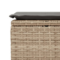 Sgabello Giardino con Cuscino Beige 55x55x37 cm in Polyrattan 366092