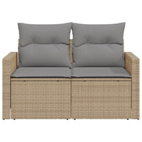 Divano da Giardino con Cuscini a 2 Posti Beige in Polyrattan 366094