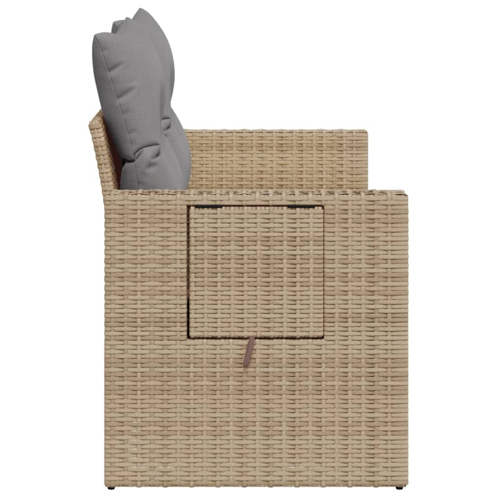 Divano da Giardino con Cuscini a 2 Posti Beige in Polyrattan 366094