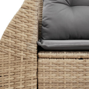 Divano da Giardino con Cuscini a 2 Posti Beige in Polyrattan 366094