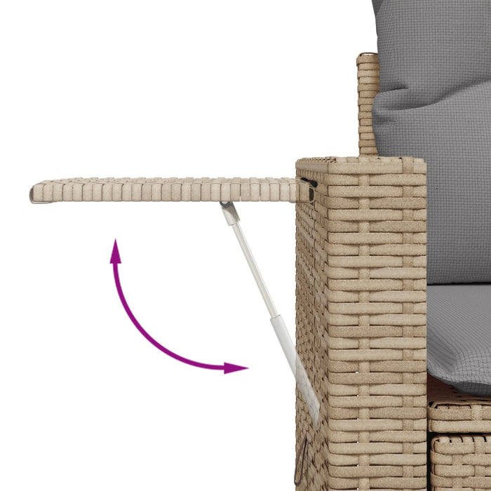 Divano da Giardino con Cuscini a 2 Posti Beige in Polyrattan 366094