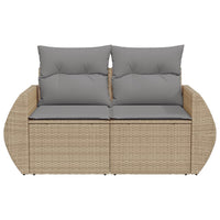 Divano da Giardino con Cuscini a 2 Posti Beige in Polyrattan 366095