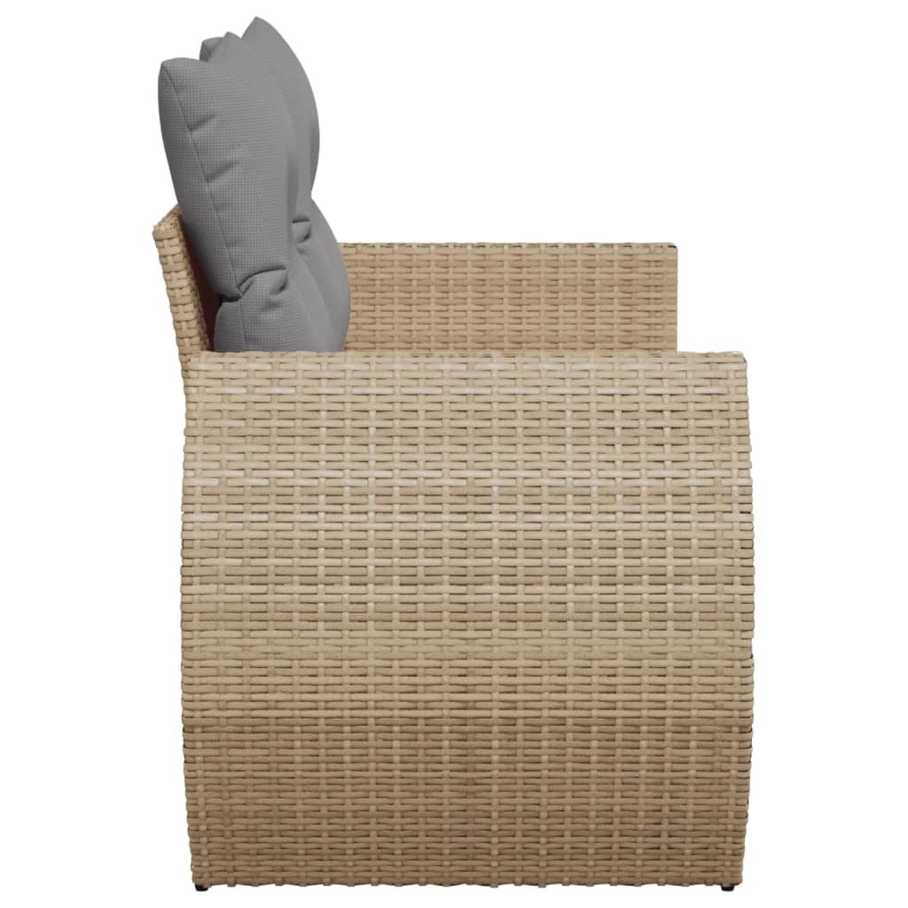 Divano da Giardino con Cuscini a 2 Posti Beige in Polyrattan 366095