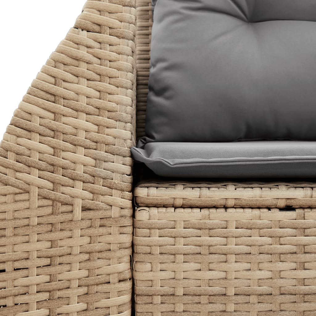 Divano da Giardino con Cuscini a 2 Posti Beige in Polyrattan 366095