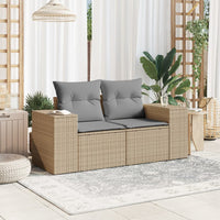 Divano da Giardino con Cuscini a 2 Posti Beige in Polyrattan 366096