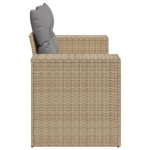 Divano da Giardino con Cuscini a 2 Posti Beige in Polyrattan 366096