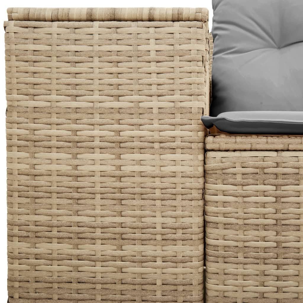 Divano da Giardino con Cuscini a 2 Posti Beige in Polyrattan 366096