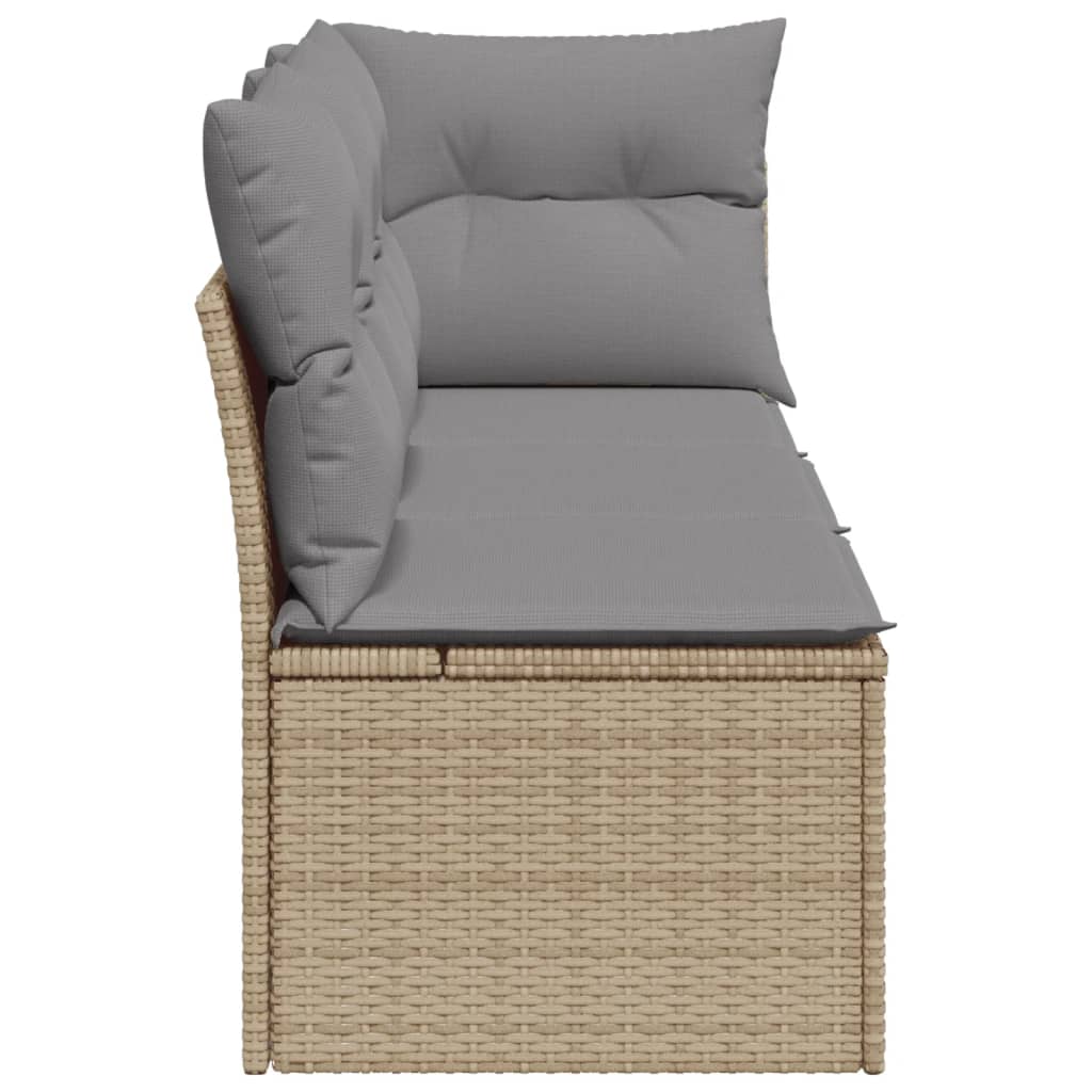 Divano da Giardino con Cuscini a 3 Posti Beige in Polyrattan 366103