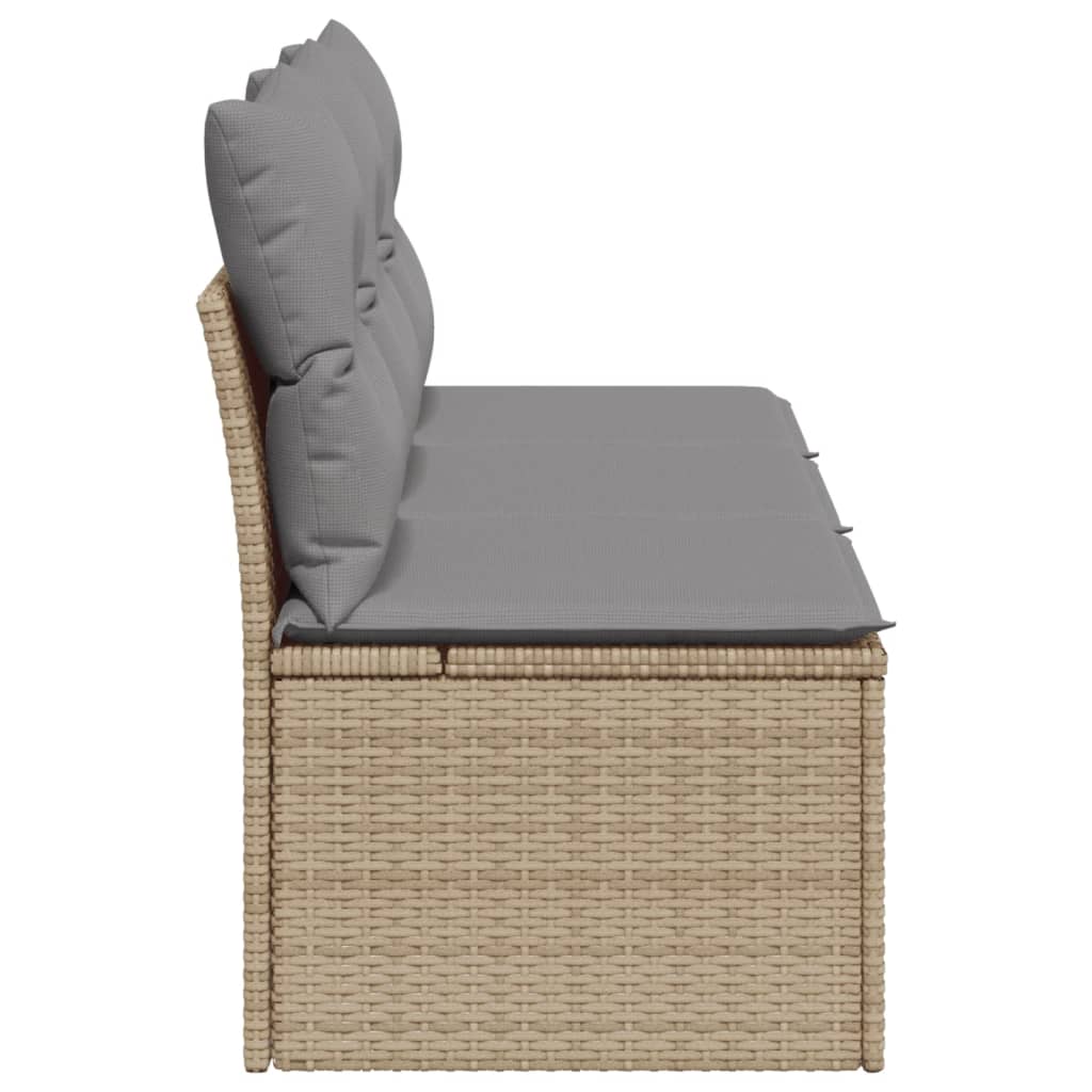 Divano da Giardino con Cuscini a 3 Posti Beige in Polyrattan 366104