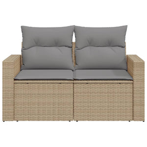 Divano da Giardino con Cuscini a 2 Posti Beige in Polyrattan 366105