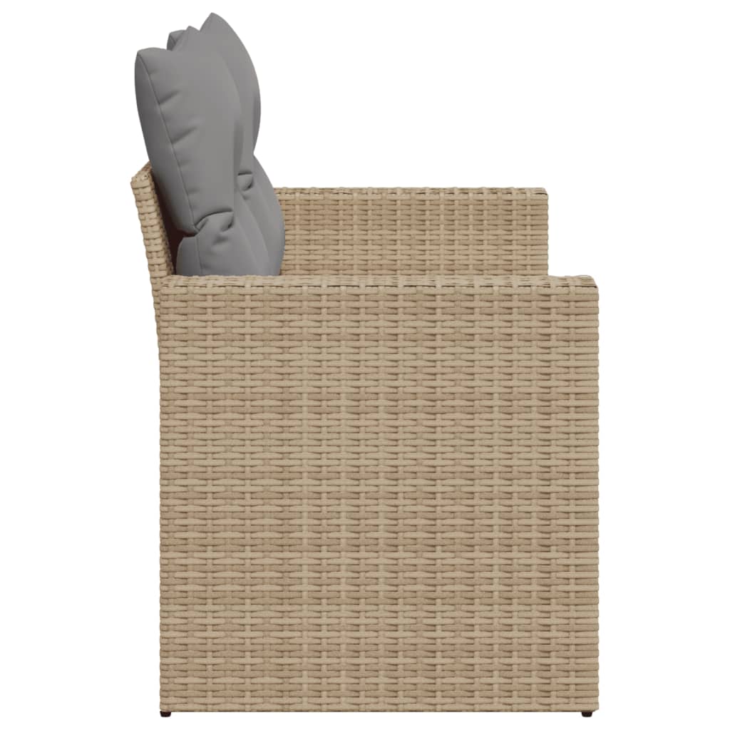 Divano da Giardino con Cuscini a 2 Posti Beige in Polyrattan 366105